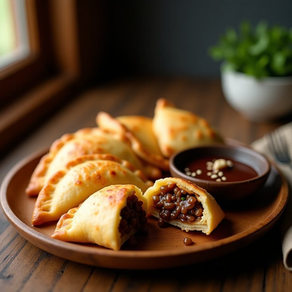 Empanadas de Masa de Cassava Rellenas de Braising de Rabo de Res: Receta Filipina en Airfryer