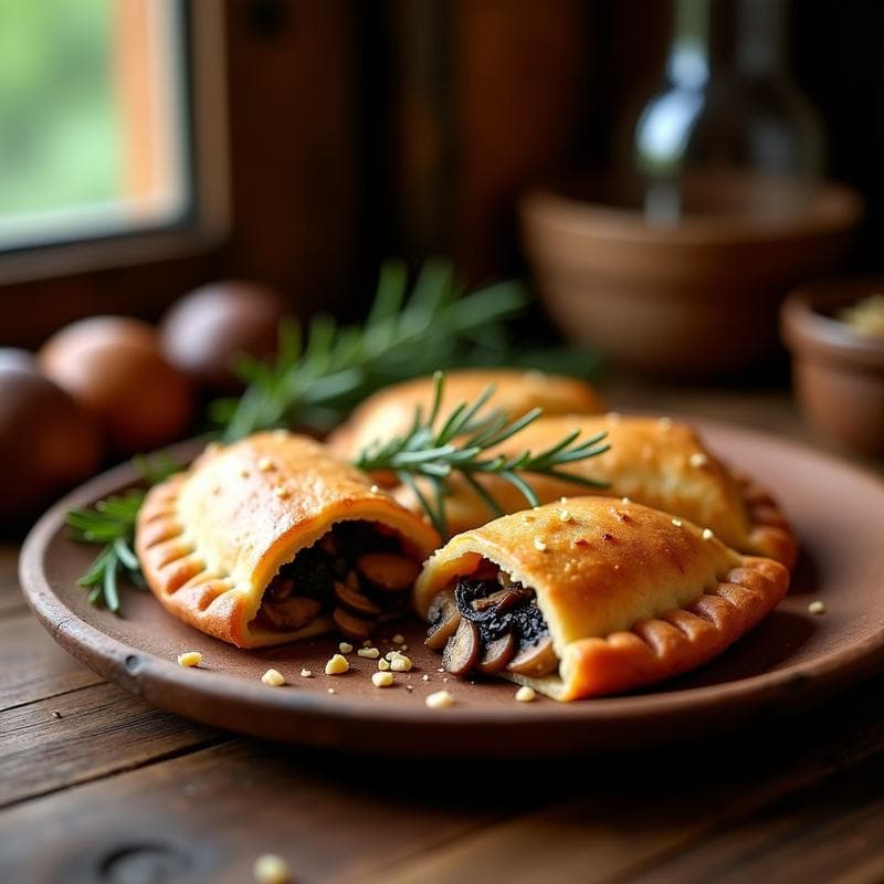 Empanadas de Harina de Castañas Rellenas de Setas y Trufa: Receta Italiana Sin Gluten en Airfryer