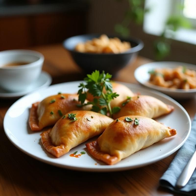 Empanadas de Chao Fan con Relleno de Hongos Shiitake: Receta Peruano-China en Airfryer
