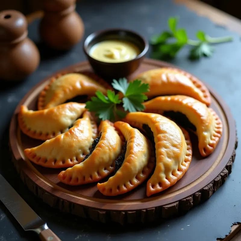 Empanadas de Chipirones en su Tinta con Alioli: Receta Española Gourmet para Tupper