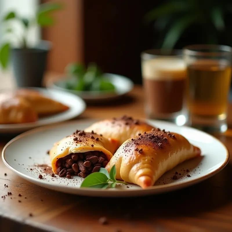 Empanadas de Chocolate y Queso Crema con Azúcar Glass: Dulce Tentación Argentino-Mexicana