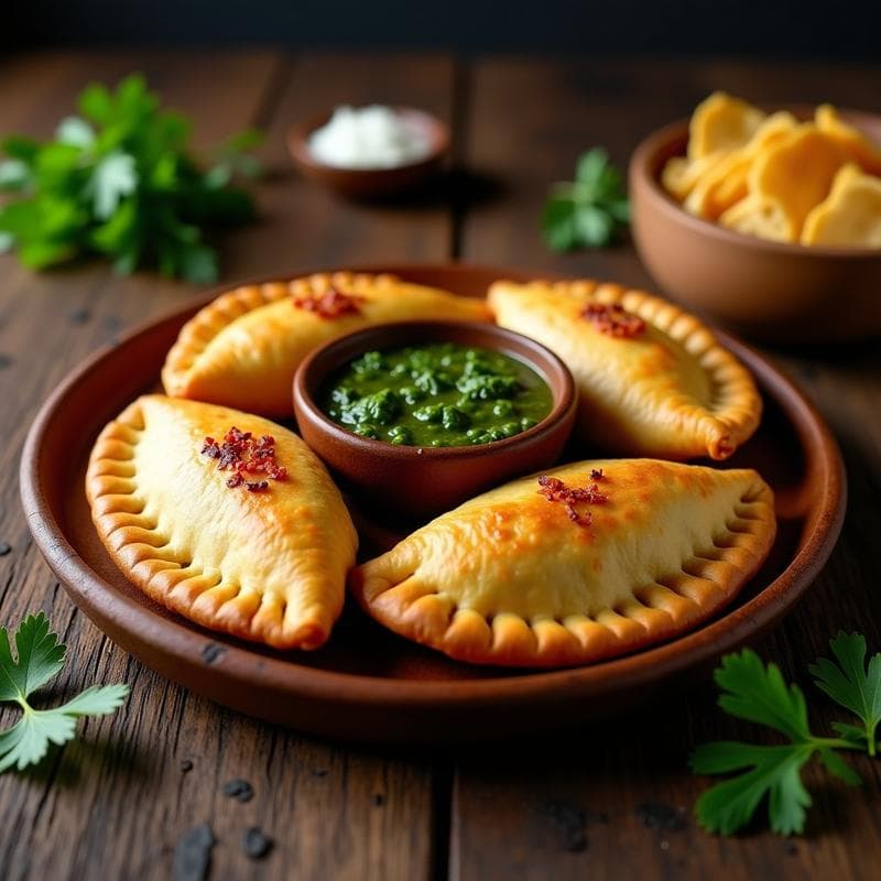 Empanadas de Masa de Coliflor y Carne Picada con Salsa de Chimichurri: Receta Argentina Keto