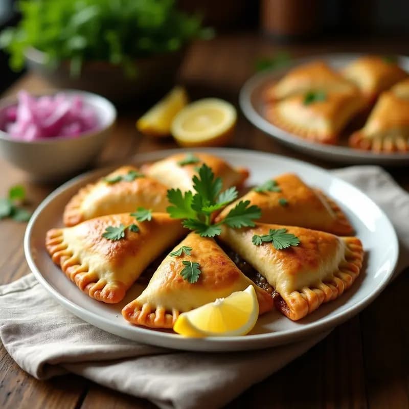 Empanadas de Masa de Coliflor Rellenas de Ceviche de Champiñones Portobello