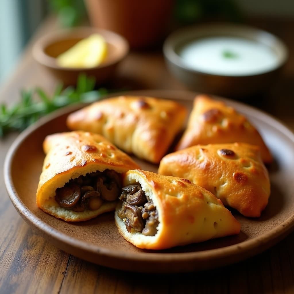 Empanadas de Masa de Coliflor con Relleno de Hongos Portobello: Receta Keto en Airfryer