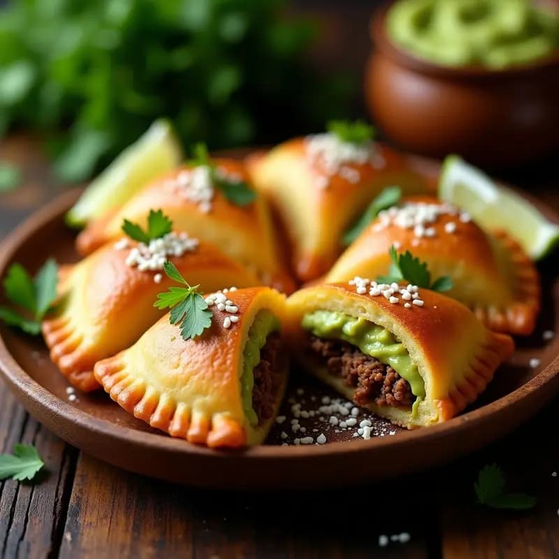 Empanadas Colombianas de Carne Desmechada y Guacamole: Receta en Airfryer