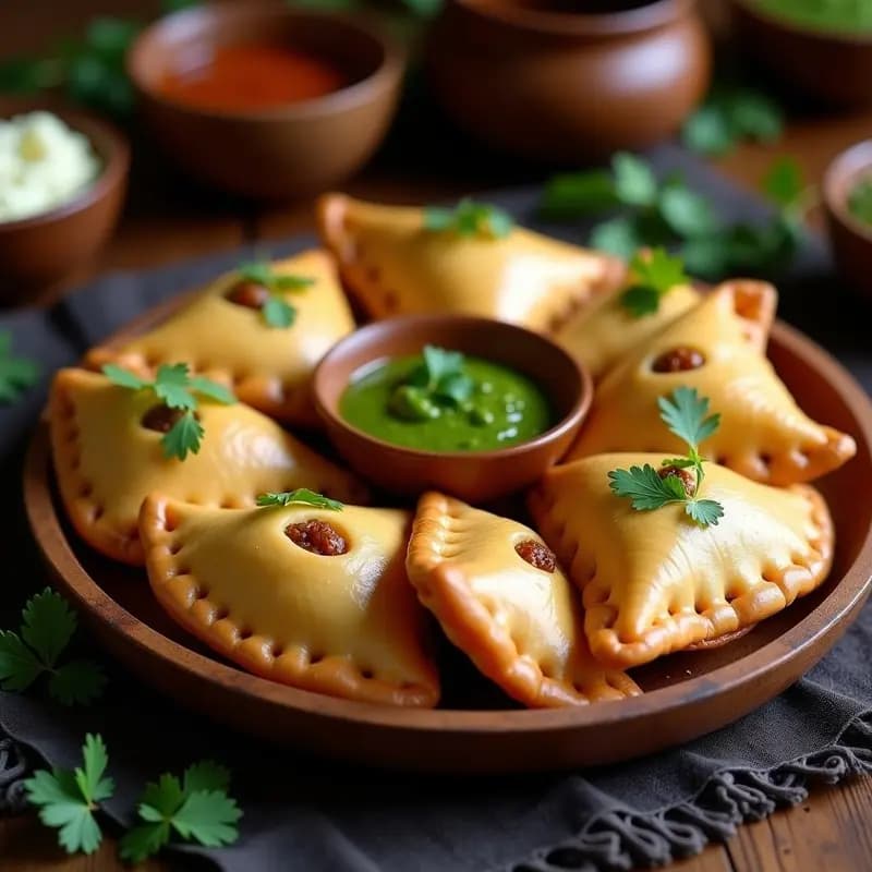 Empanadas dewana de Carne Picada y Pasas: Receta India Especiada en Horno