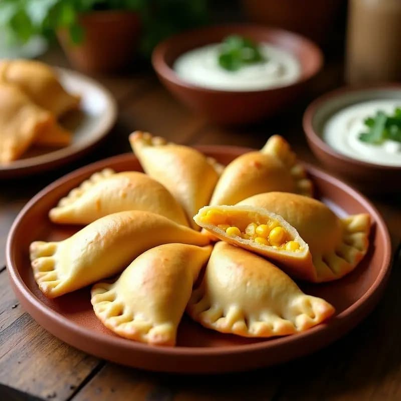 Empanadas de Elote y Queso Oaxaca con Chile Pasilla: Receta Mexicana en Airfryer