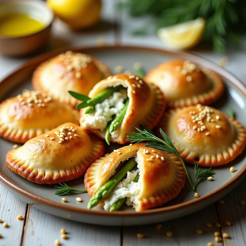 Empanadas de Espárragos Blancos y Queso Feta en Masa de Almendras: Receta Keto en Airfryer