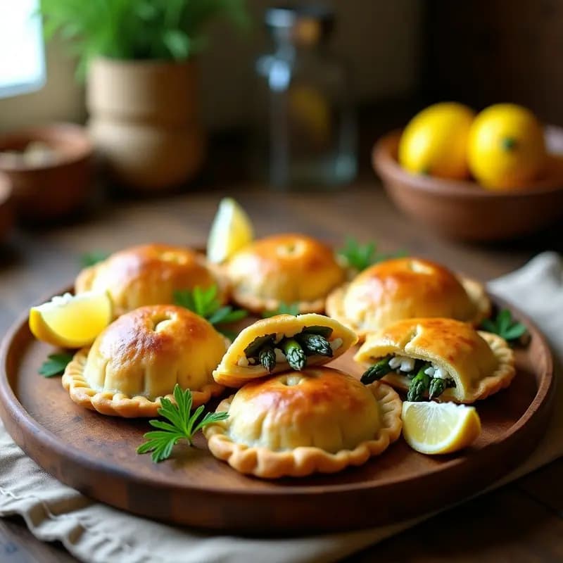 Empanadas de Espárragos y Queso Feta: Receta Argentina Vegana con Masa de Garbanzo