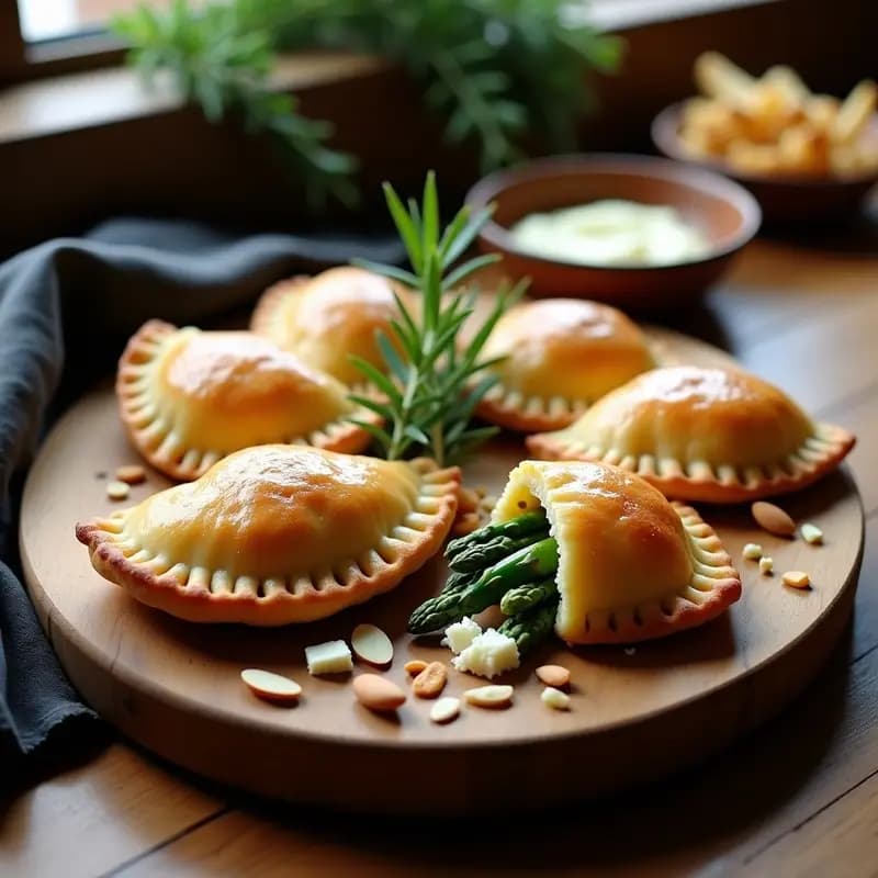 Empanadas de Espelta con Relleno de Espárragos y Queso de Cabra: Receta Argentina Gourmet
