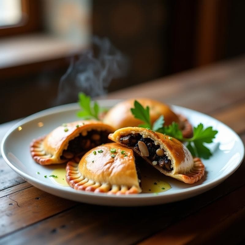 Empanadas de Espelta con Relleno de Hongos Maitake y Trufa: Receta Gourmet en Olla Express
