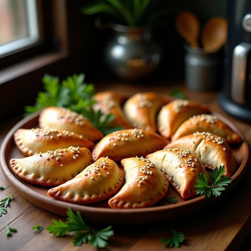 Empanadas de Espelta Rellenas de Puerro y Champiñones: Receta Argentina en Airfryer Sin Aceite