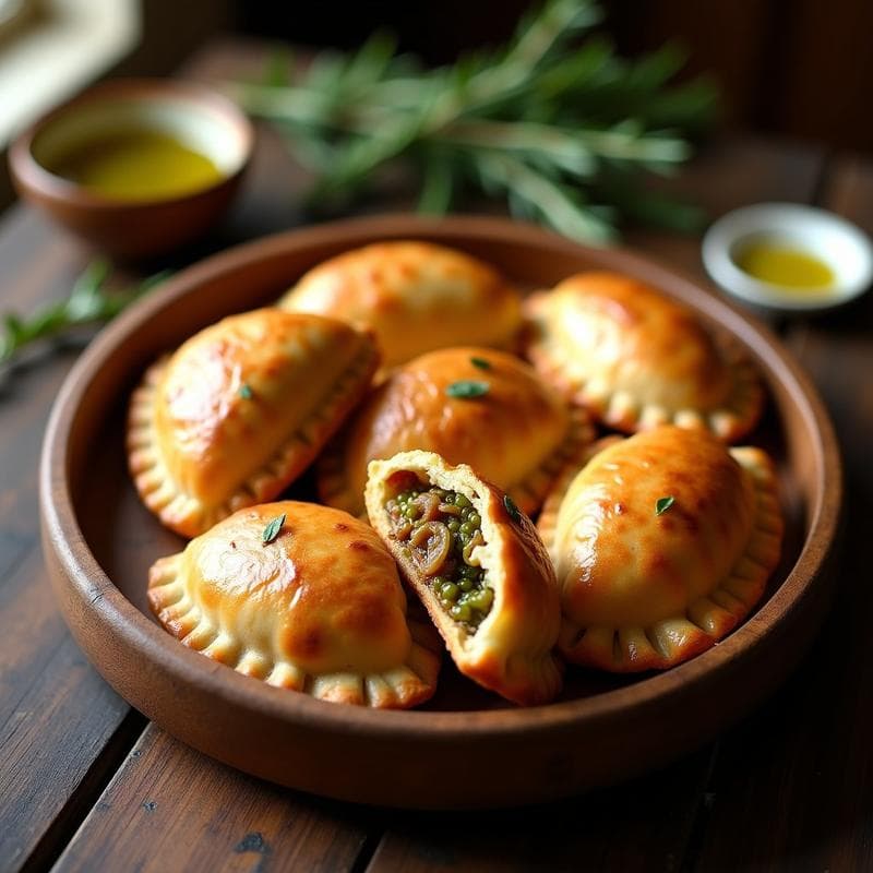 Empanadas de Espelta con Relleno de Seitan y Pimientos del Padrón: Receta Española Vegana al Horno