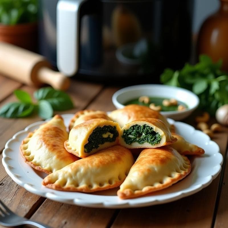 Empanadas de Espinaca y Queso de Anacardo: Receta Vegana en Airfryer con Toque Argentino