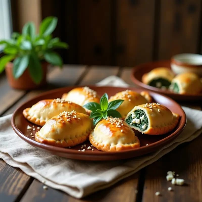 Empanadas de Espinaca y Queso Feta con Masa Integral: Receta Argentina Vegetariana