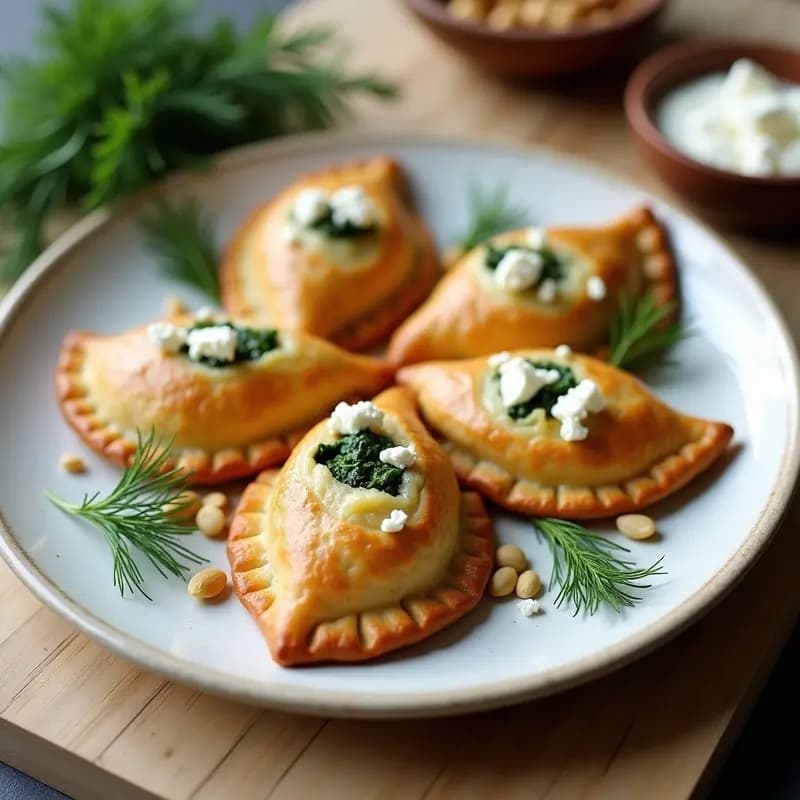 Empanadas de Espinaca y Queso Feta: Receta denneina con Masa de Yogur Griego