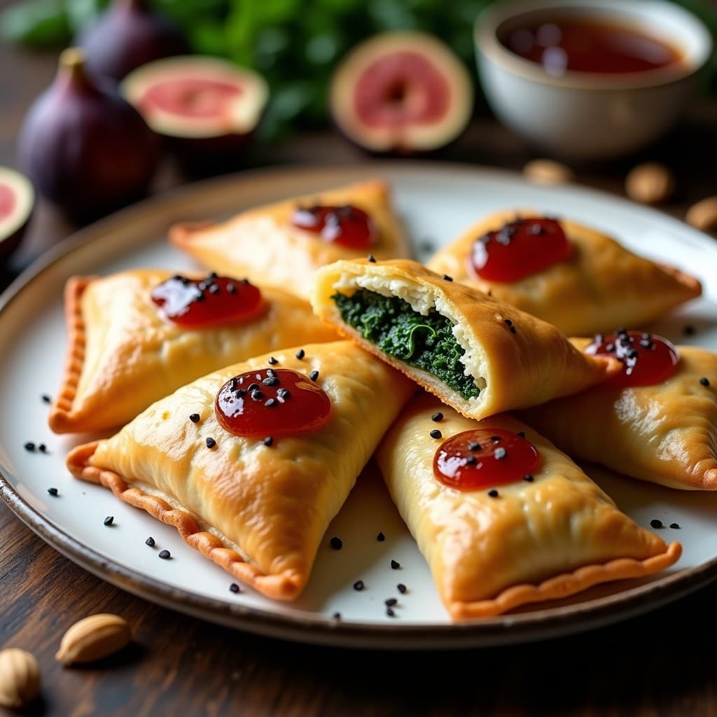 Empanadas de Espinacas y Queso Feta con Mermelada de Higos: Receta Griega en Airfryer