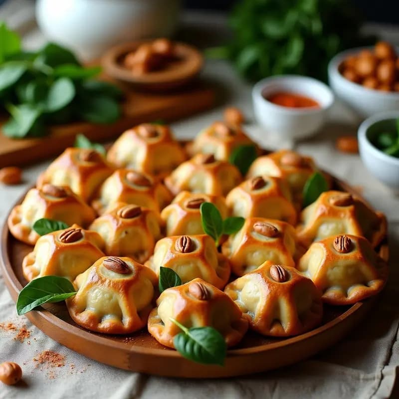 Empanadas Arabes de Espinacas y Piñones: Receta Libanesa en Formato Mini para Fiestas