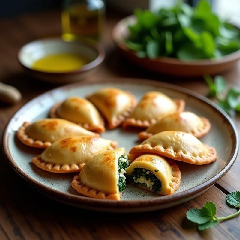 Empanadas de Espinacas y Queso de Oveja con Masa de Maíz Azul: Receta Mexicana Sin Gluten