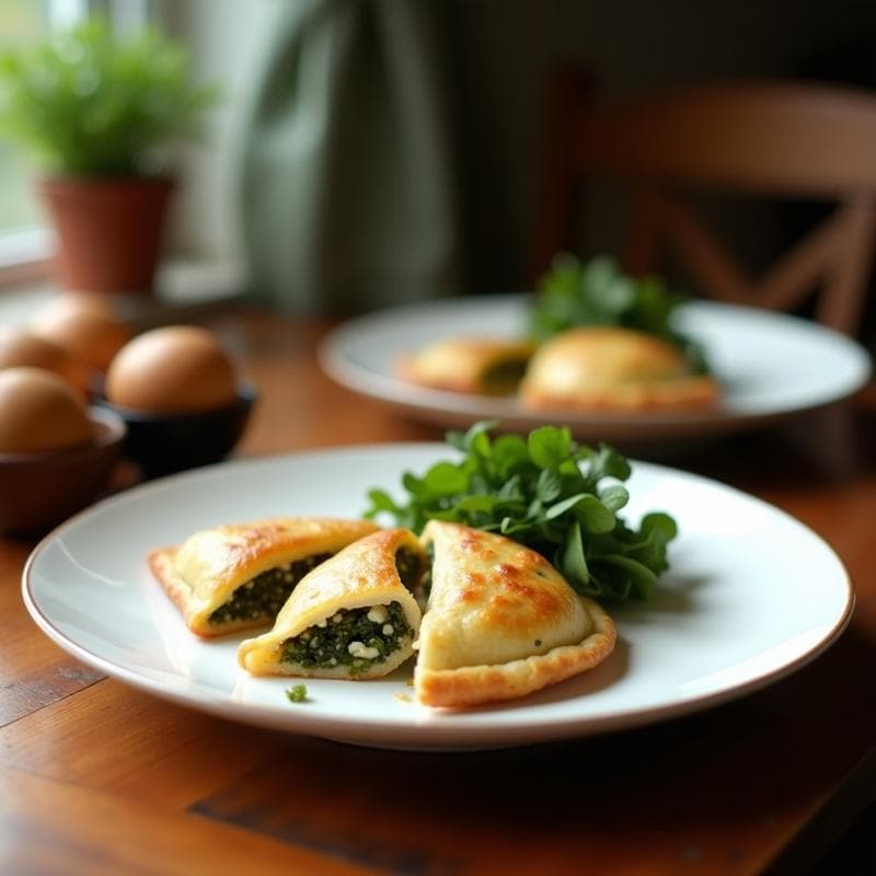 Empanadas de Espirulina y Queso Feta: Receta Griega en Thermomix con Masa Integral