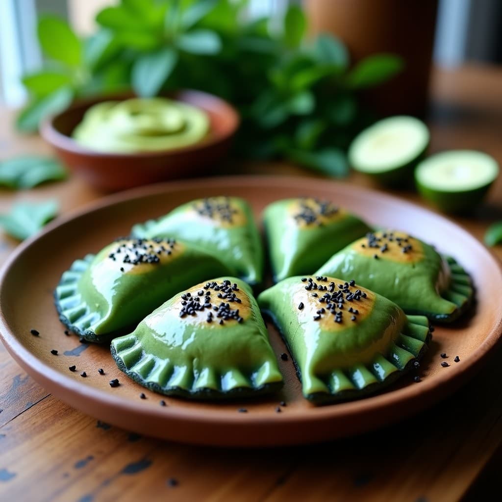 Empanadas de Espirulina y Tofu con Masa de Algas: Receta Crudivegana Sin Horno
