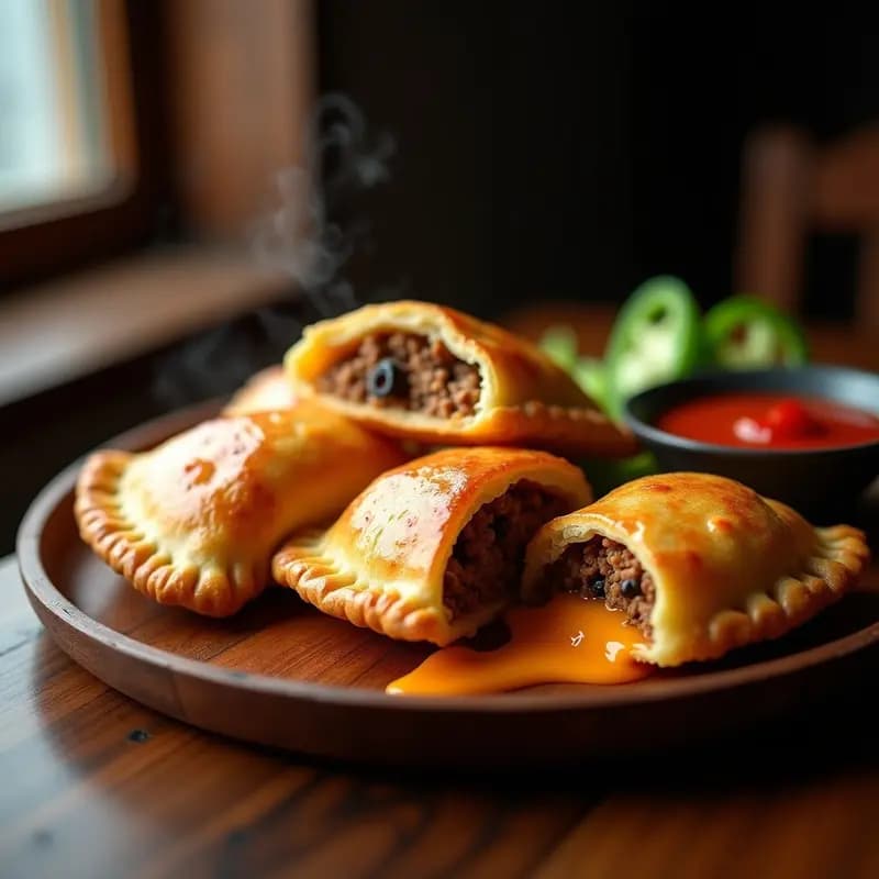 Empanadas Fritas de Carne Picante con Queso Cheddar: Crujientes por Fuera y Jugosas por Dentro