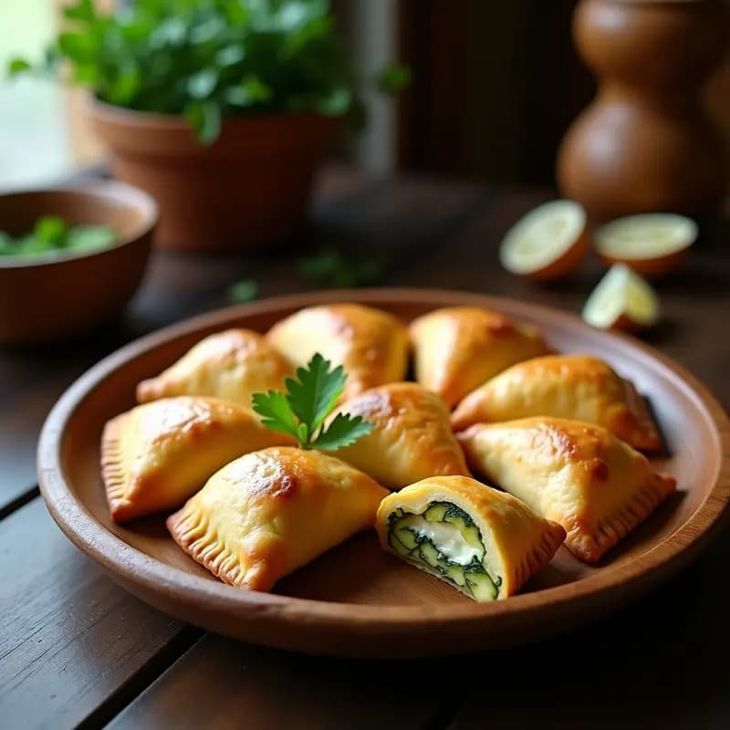 Empanadas Gallegas de Zucchini y Queso de Anacardos: Receta Española Vegana en Airfryer