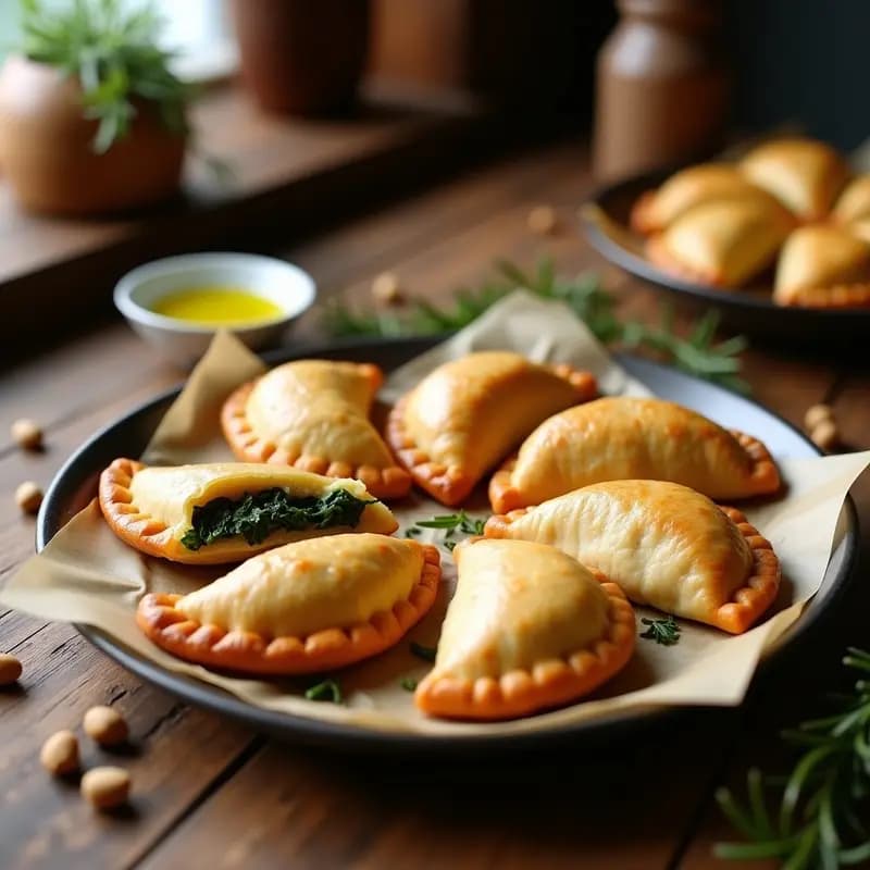 Empanadas de Harina de Garbanzo con Espinacas y Piñones: Aperitivo Español Vegano en Thermomix