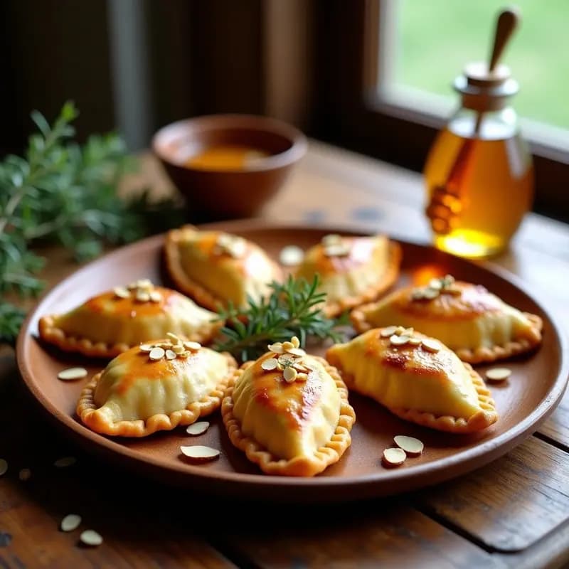 Empanadas de Queso Halloumi y Higos con Miel de Tomillo: Receta Chipriota Dulce-Salada
