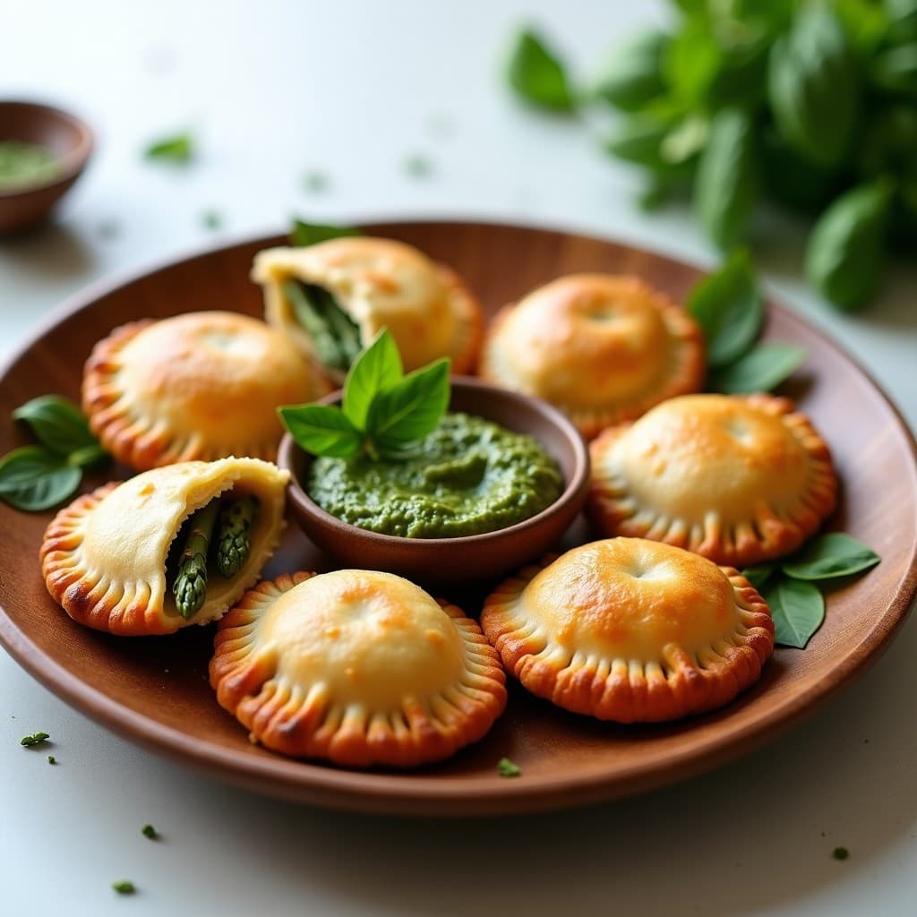 Empanadas de Harina de Almendra y Espárragos con Pesto de Albahaca: Receta Sin Gluten en Airfryer
