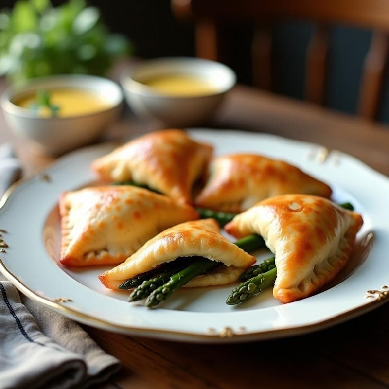 Empanadas de Harina de Almendra y Relleno de Espárragos con Salsa de Mostaza de Dijon: Receta Francesa Keto