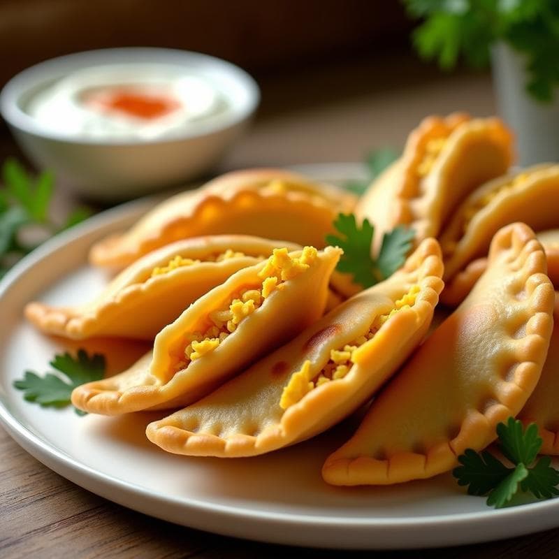 Empanadas de Harina de Arroz Rellenas de Pollo y Cúrcuma: Receta India en Airfryer