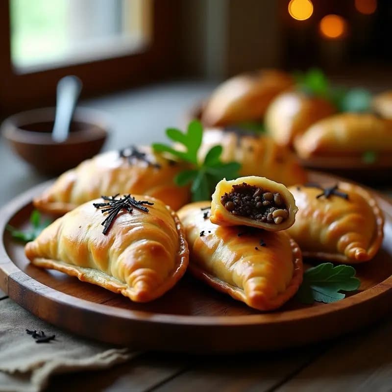 Empanadas de Harina de Castaña y Ceps con Trufa Negra: Receta Española Gourmet