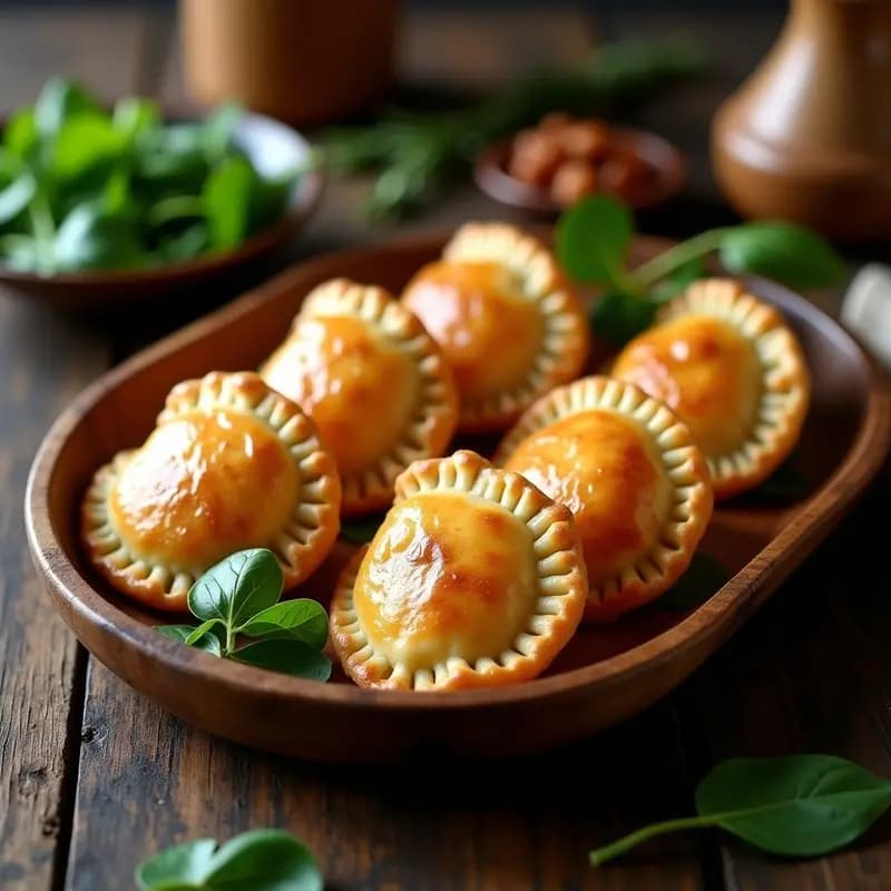 Empanadas de Harina de Castaña con Relleno de Espinacas y Pasas: Receta Portuguesa Sin Gluten