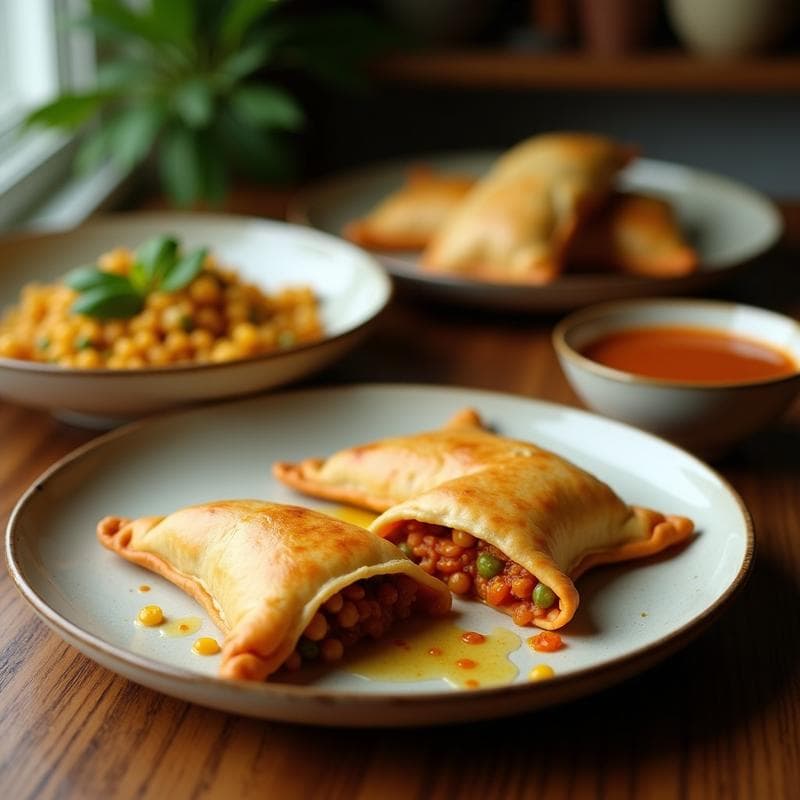 Empanadas de Harina de Coco Rellenas de Carnes Vegetales al Curry: Receta Vegana en Airfryer
