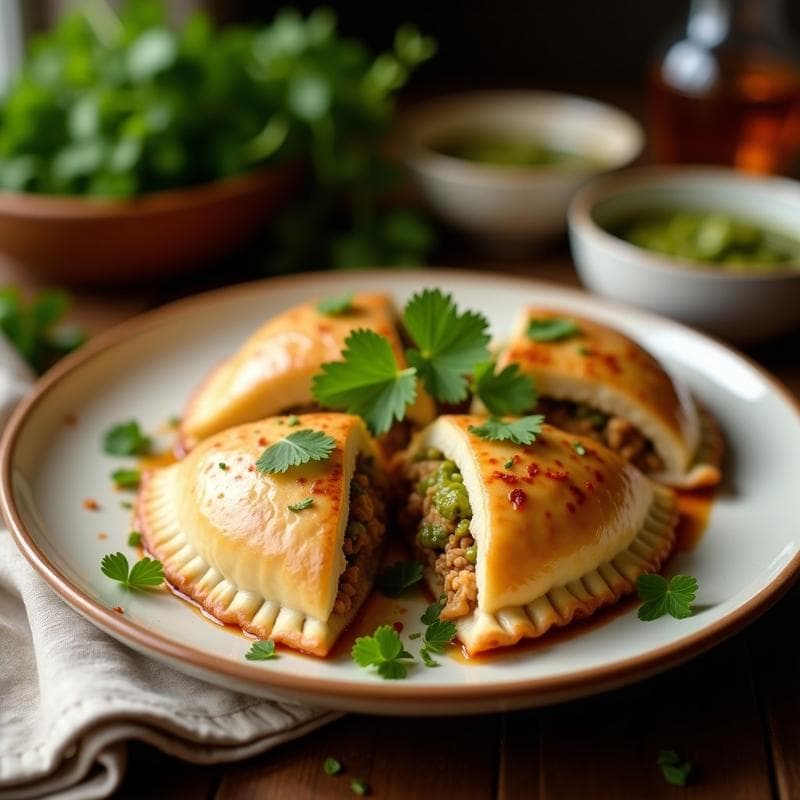 Empanadas de Harina de Coco Rellenas de Pollo al Chimichurri: Receta Argentina Keto