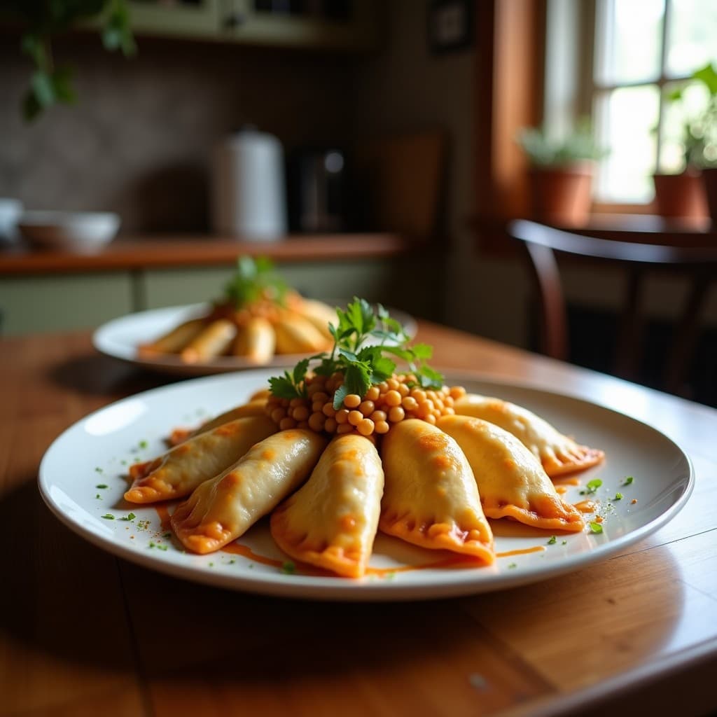 Empanadas de Harina de Garbanzo Rellenas de Berenjena Ahumada: Receta India en Airfryer