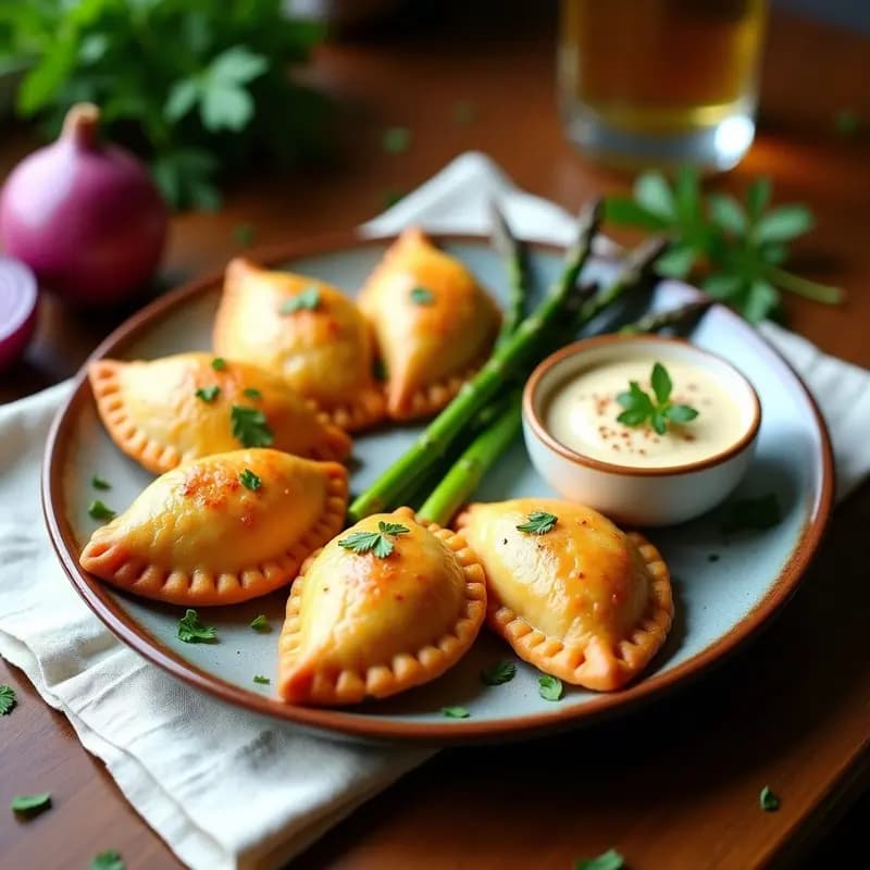 Empanadas de Harina de Garbanzo Rellenas de Espárragos y Azafrán: Aperitivo Persa en Airfryer