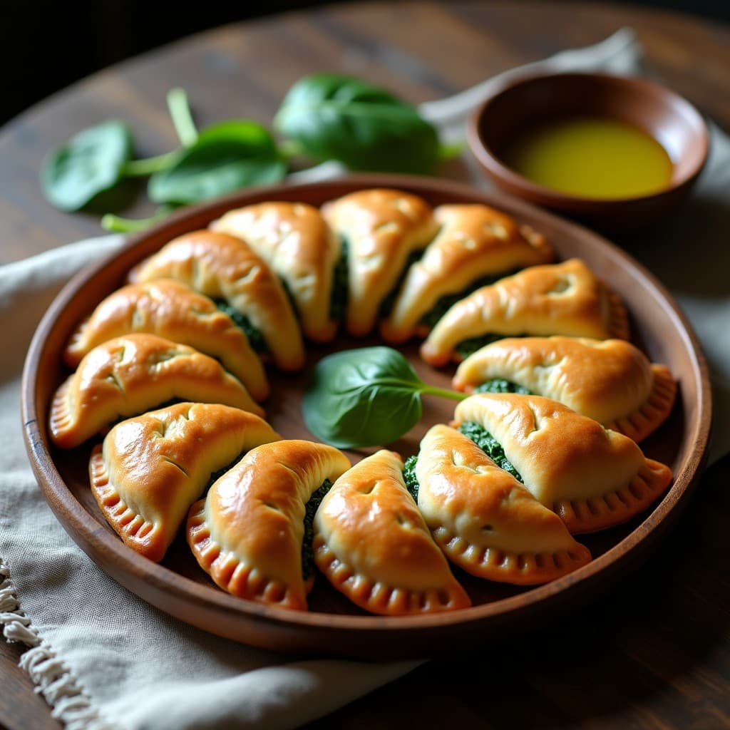 Empanadas de Harina de Guisante Rellenas de Espinacas y Queso de Cacahuete: Receta Española Sin Lácteos