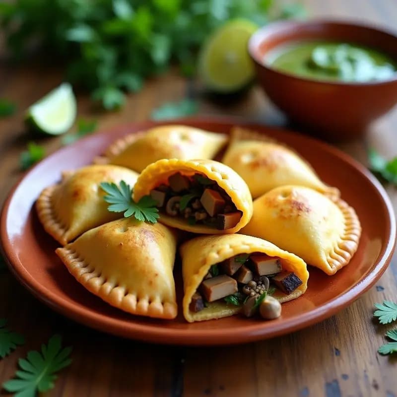 Empanadas de Harina de Maíz con Relleno de Hongos y Epazote: Receta Mexicana Vegana