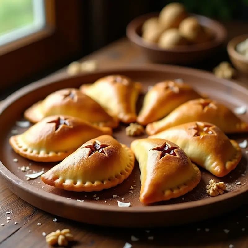 Empanadas de Harina de Plátano con Relleno de Caramelo de Dátiles y Nueces