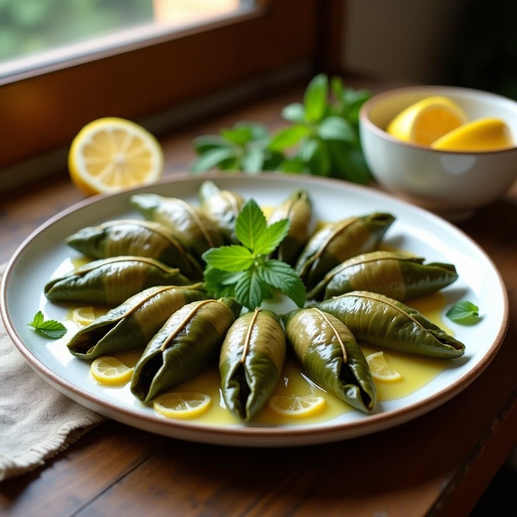 Empanadas de Hoja de Parra con Relleno de Arroz Basmati y Limón: Receta Griega Tradicional