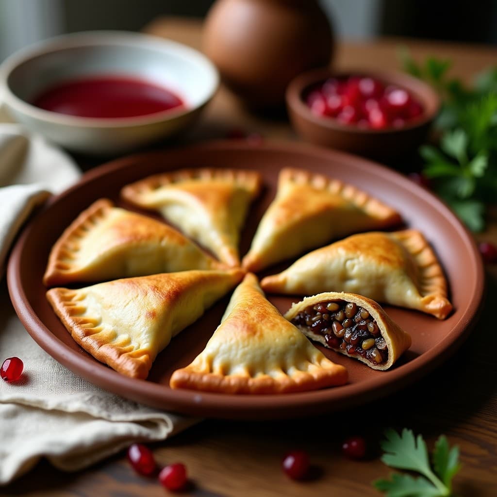 Empanadas de Hoja de Parra con Relleno de Arroz Salvaje y Setas: Receta Georgiana Vegana