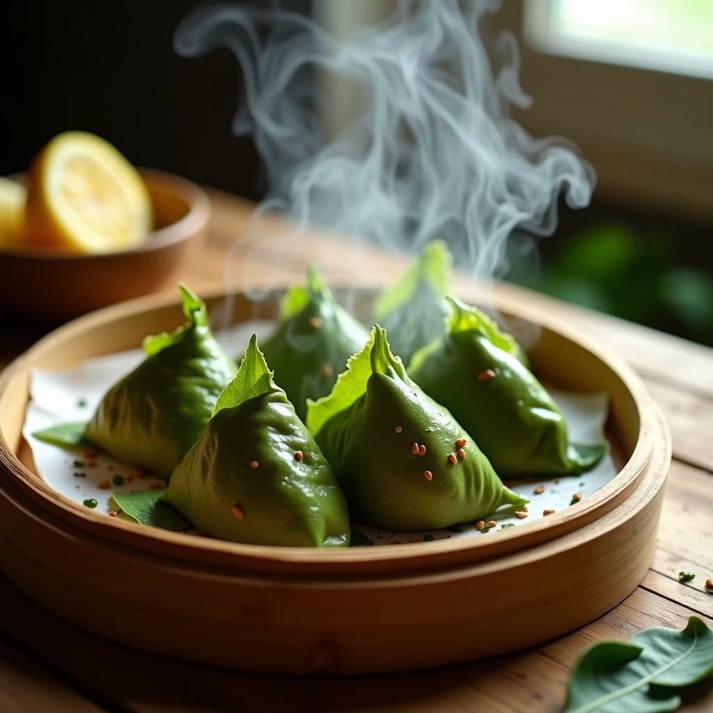 Empanadas de Hoja de Parra con Queso de Soja y Espinacas: Receta Vegana al Vapor en 15 Minutos