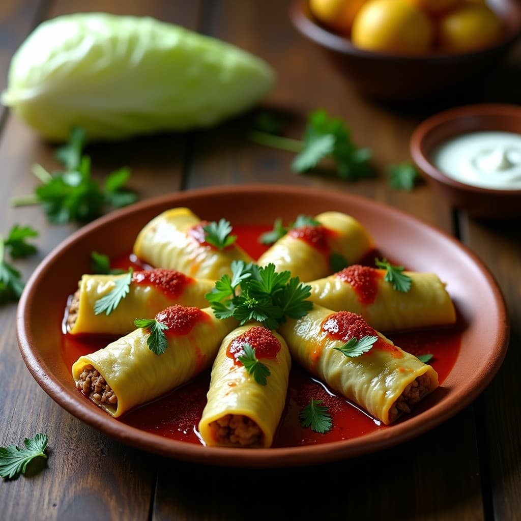 Empanadas de Hoja de Repollo con Relleno de Cordero: Receta Armeniana en Olla Lenta