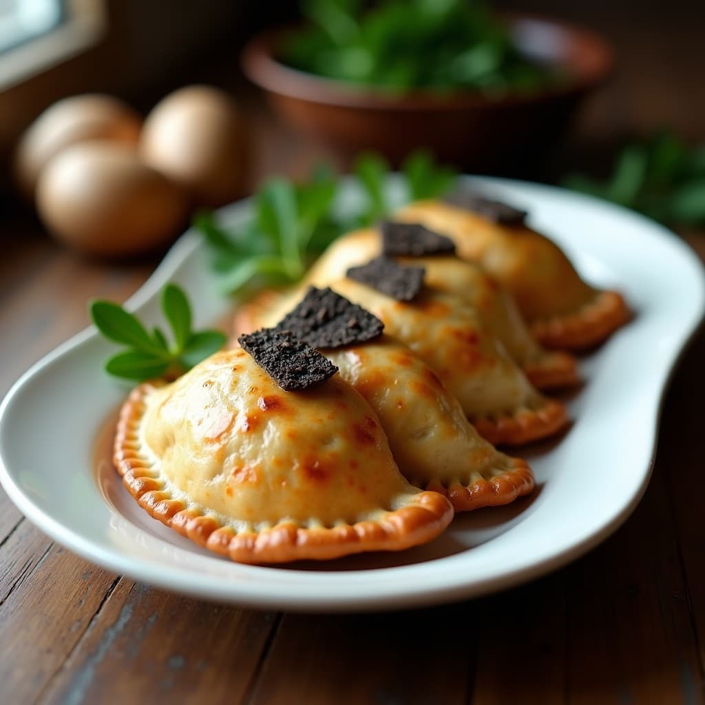 Empanadas de Hongos Morel y Trufa Negra con Masa de Almendra: Receta Gourmet Sin Gluten