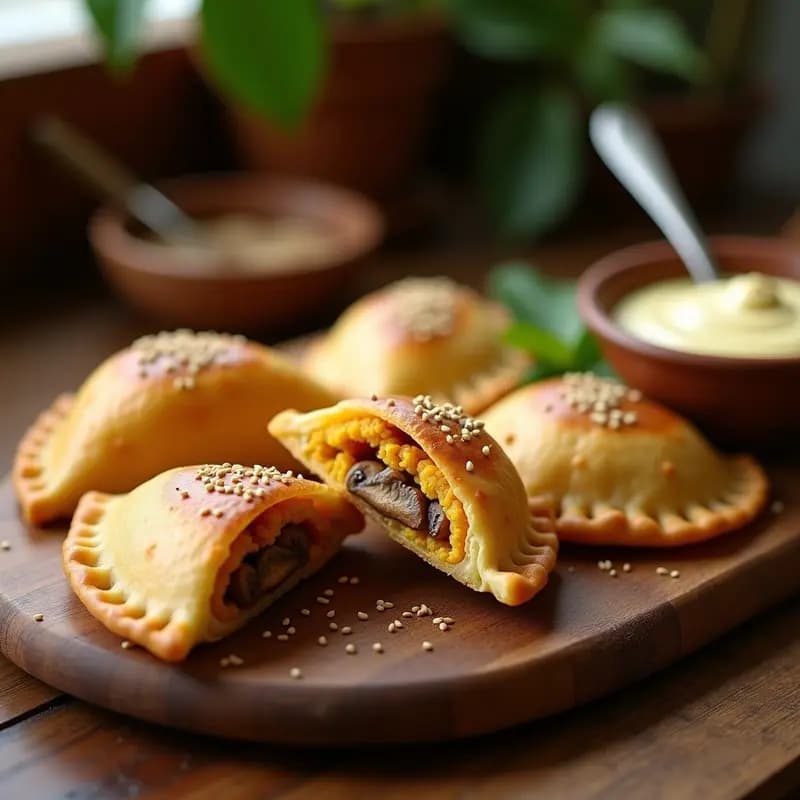 Empanadas de Hongos Shiitake y Cúrcuma: Receta Argentina Vegana con Masa de Garbanzo