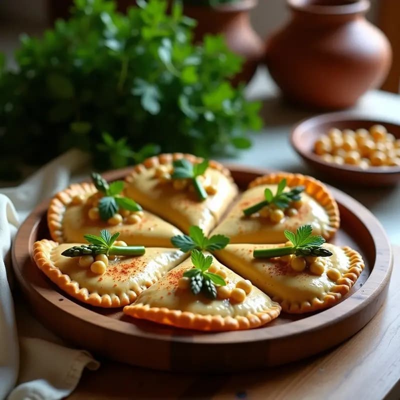 Empanadas de Hummus y Espárragos con Masa de Garbanzo: Receta Medio Oriental Sin Gluten