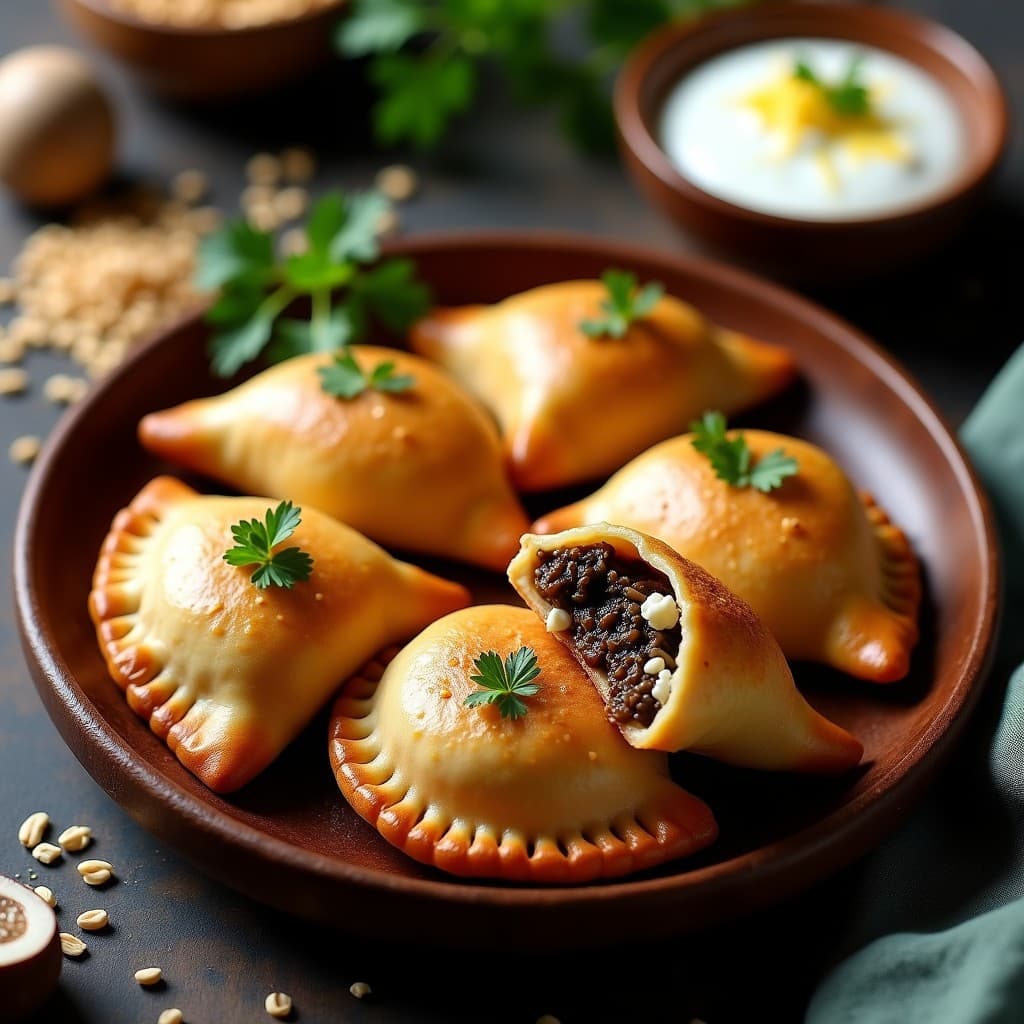 Empanadas de Harina de Trigo Khorasan con Hongos Portobello: Receta Senia en Airfryer