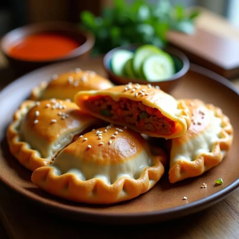 Empanadas de Kimchi y Cerdo: Receta Coreana Picante en Airfryer y con Masa Integral